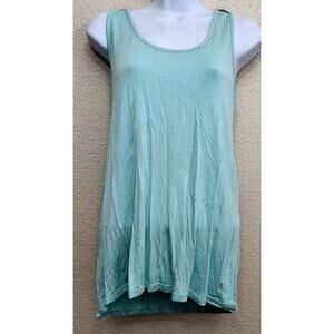 Soho Sport Blue Green Slub Knit Racerback Sleeveless Workout Top Small Flowy